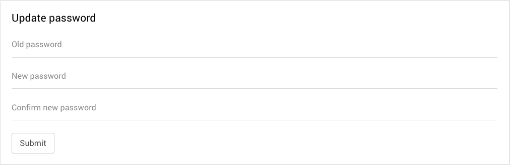 Update Account Password Update Account Password