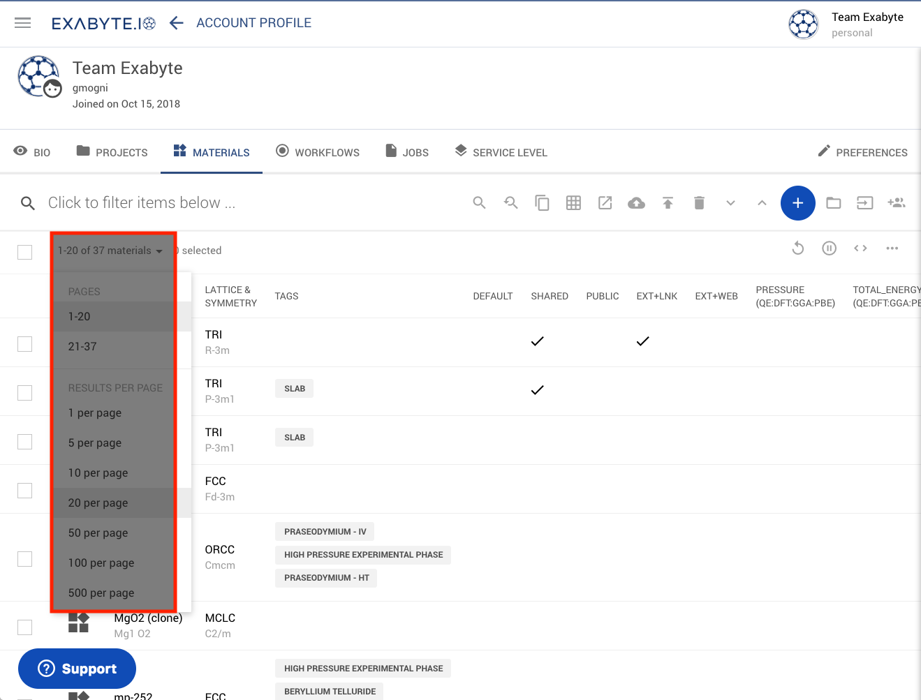 Pagination of Entity Items List